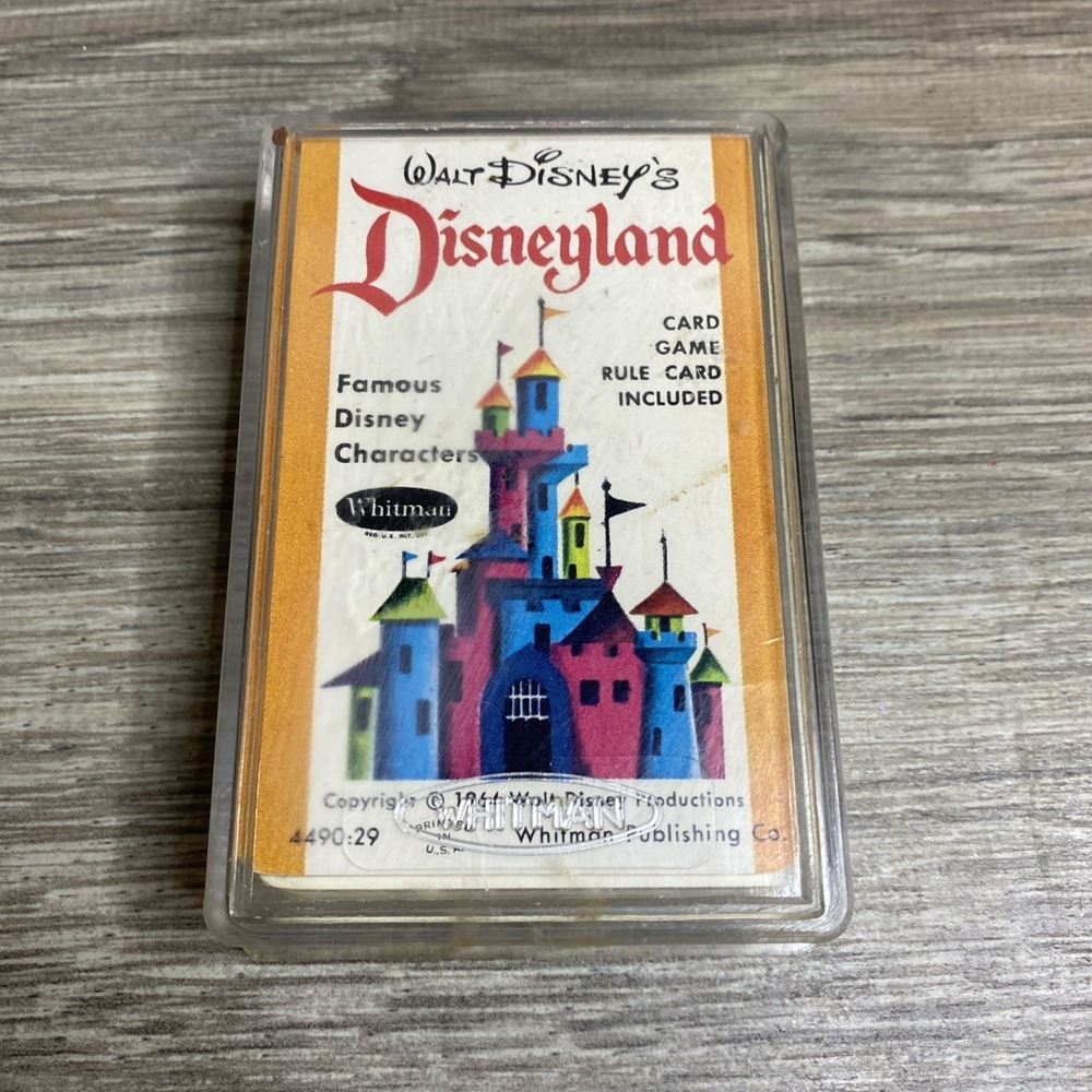 1964 Whitman Disneyland Walt Disney Playing Cards Game Card Deck Case